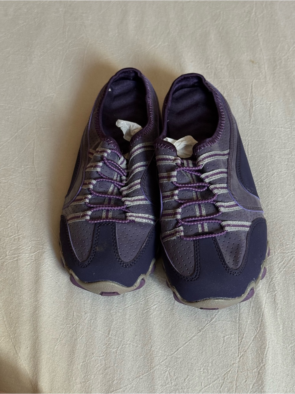 Avon Women's Deep Purple Slip-On Athletic Sneakers with Silver Stripes